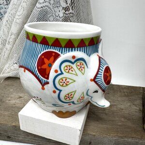 Hand-Painted Elephant Mug By Pier 1 Imports
